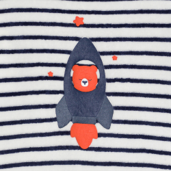 بذلة نوم مخملية مخططة مع...